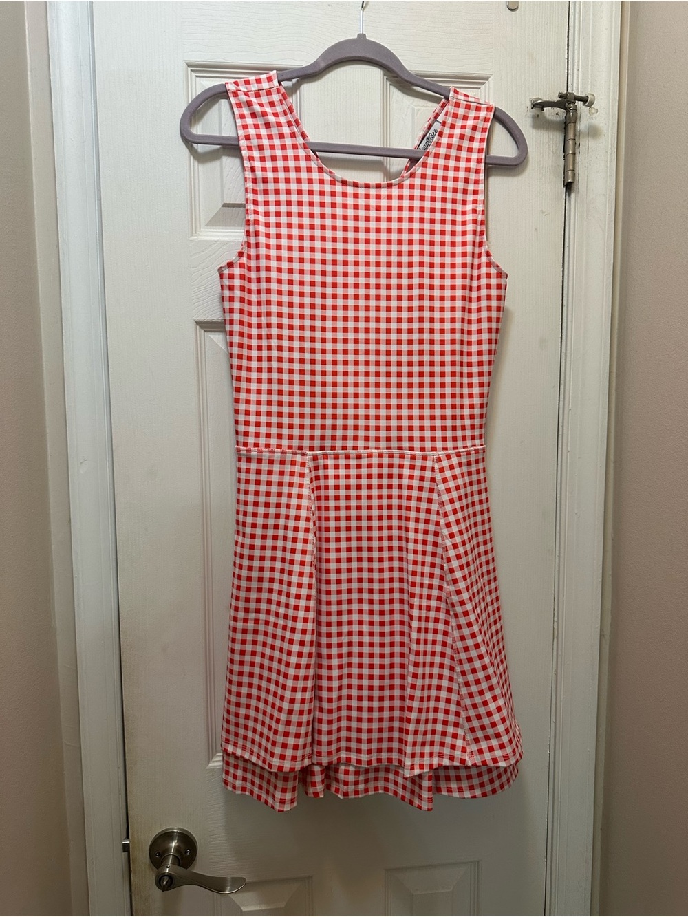 NWOT Red and White Gingham Tank Skater Active Dress